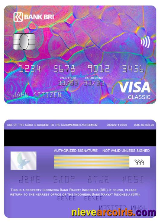 Indonesia Bank Rakyat Indonesia (BRI) visa classic card 